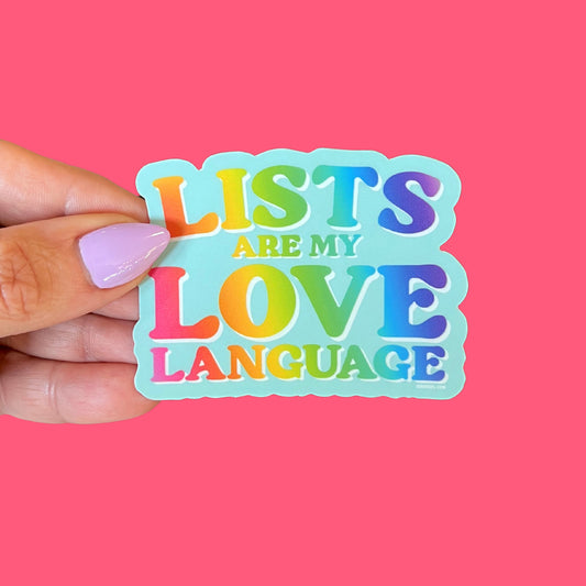 Lists Are My Love Language Sticker