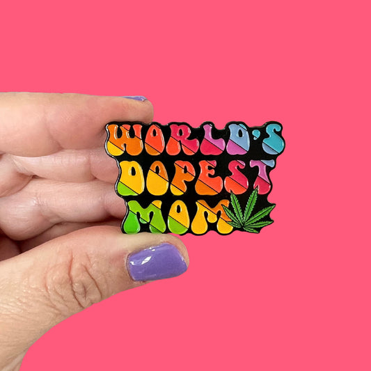World's Dopest Mom Enamel Pin