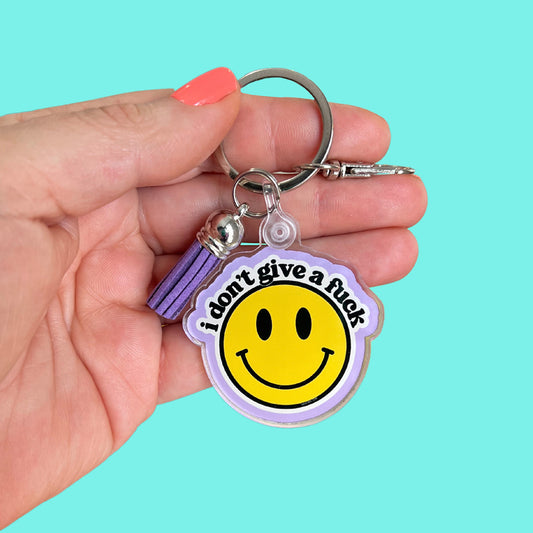 Smiley Series: I Don't Give a Fuck Acrylic Keychain
