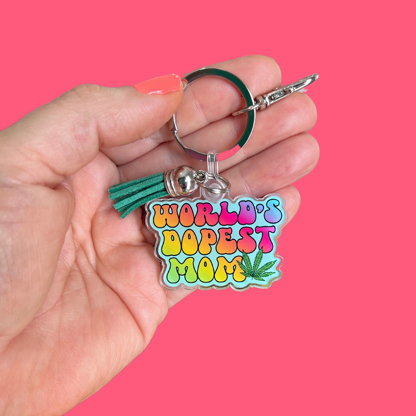 World's Dopest Mom Acrylic Keychain