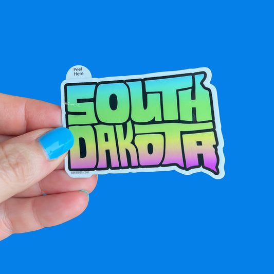 South Dakota Groovy Sticker