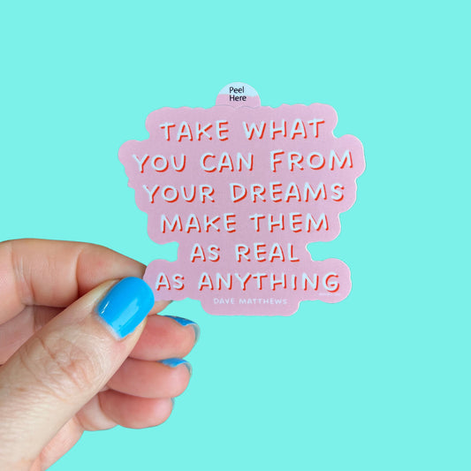 Take What You Can From Your Dreams Sticker
