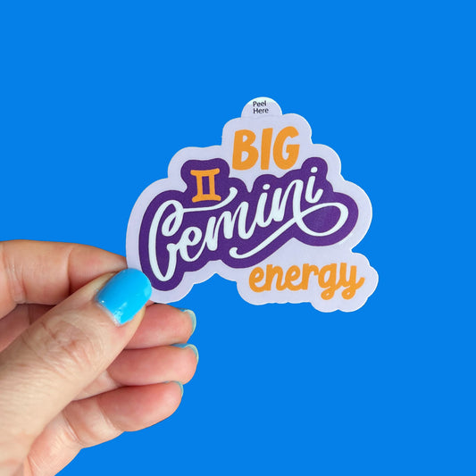 Big Gemini Energy Zodiac Sticker